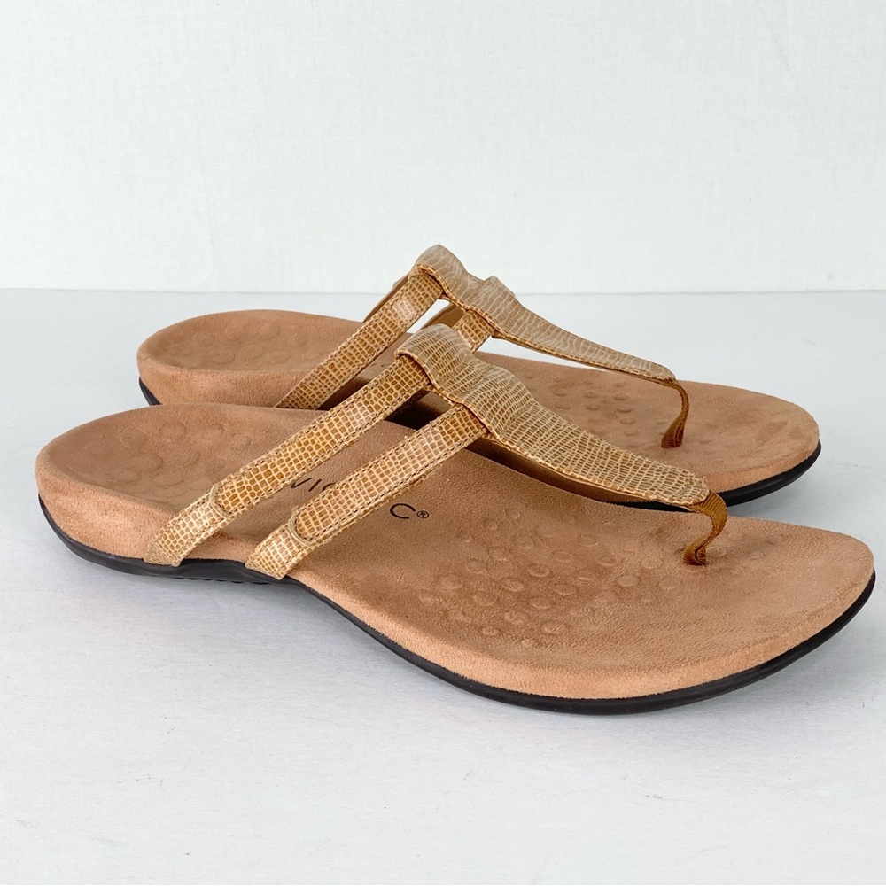Vionic Elvia Thong Slip-On Sandals Size 10W Color: Tan